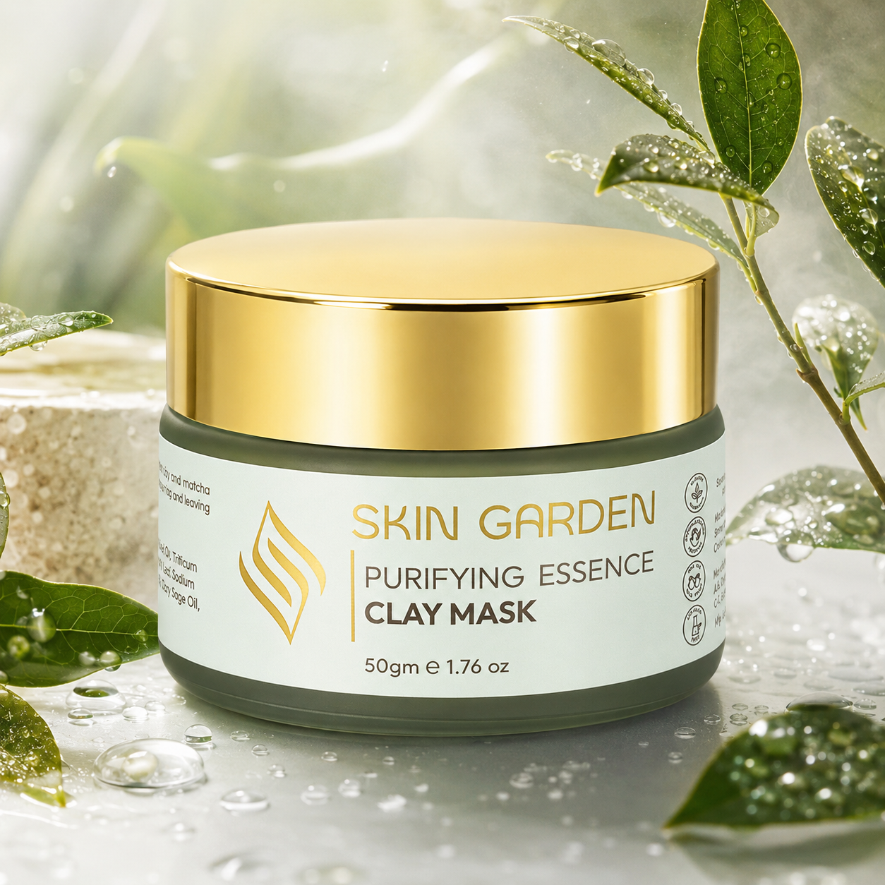 Purifying Essence Clay Mask French green clay jar - Skin Garden