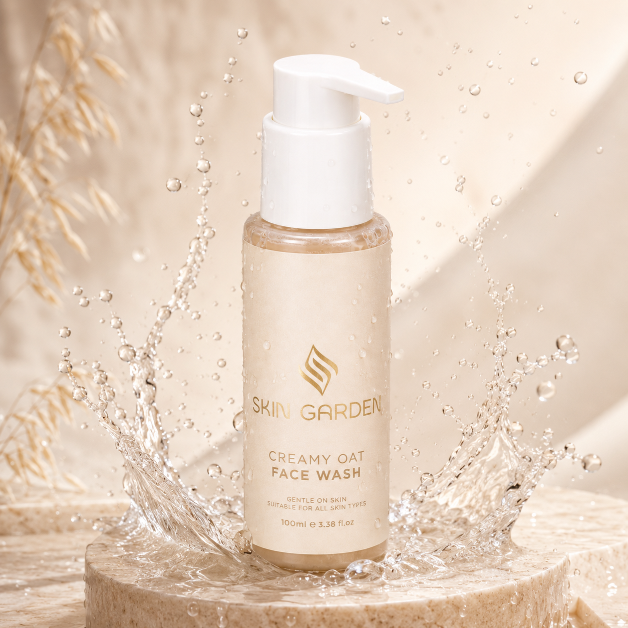 Creamy Oat FaceWash gentle hydrating cleanser bottle - Skin Garden