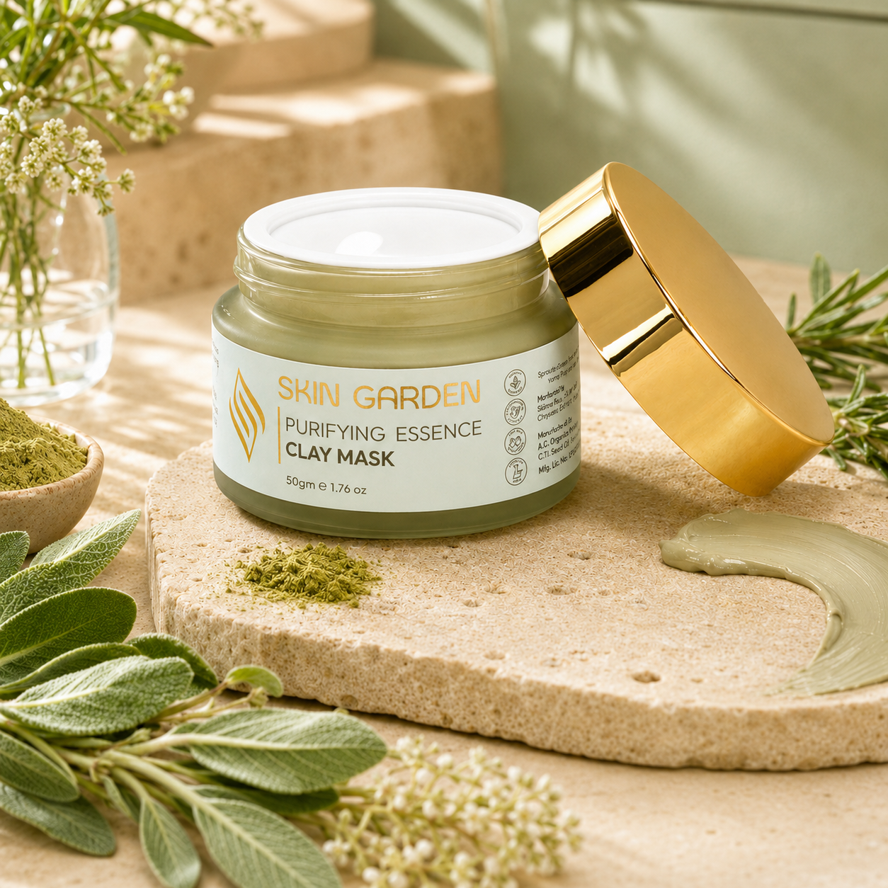 Purifying Essence Clay Mask with matcha - Skin Garden