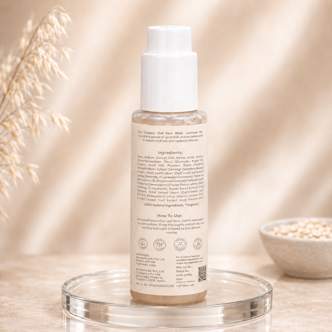 Creamy Oat FaceWash gentle exfoliation benefits - Skin Garden