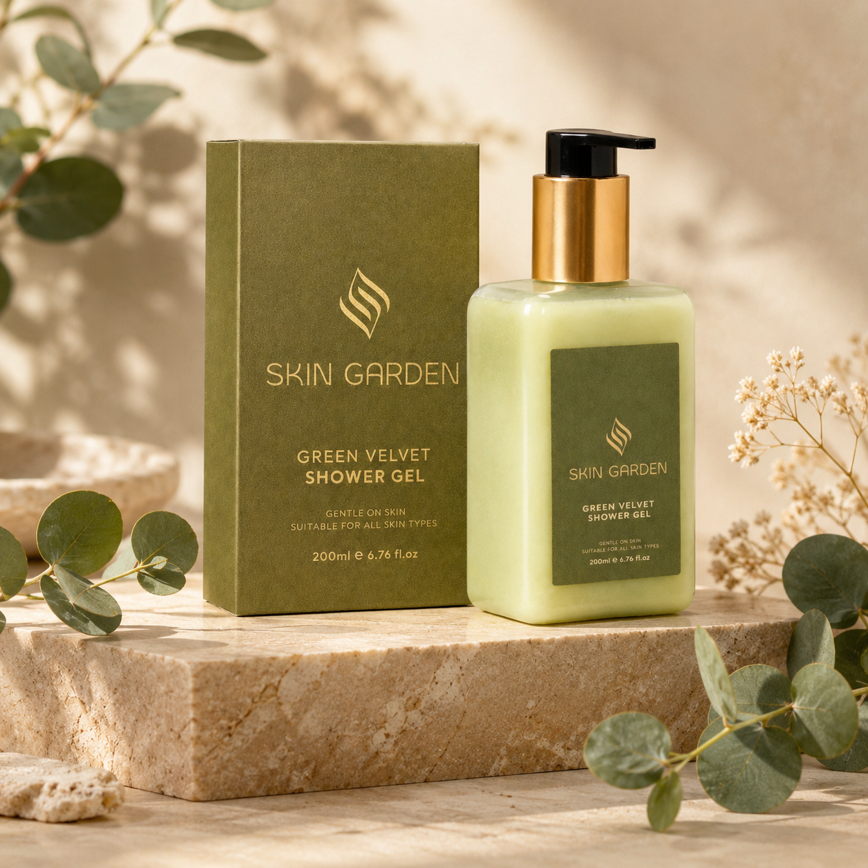 Green Velvet Shower Gel calming spa experience - Skin Garden