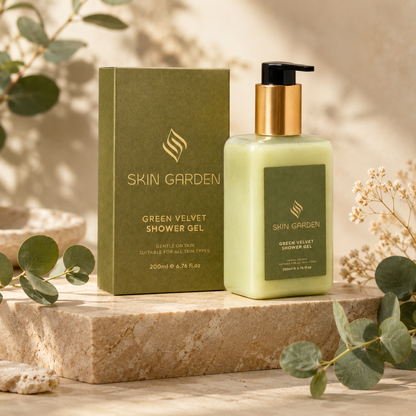 Green Velvet Shower Gel calming spa experience - Skin Garden
