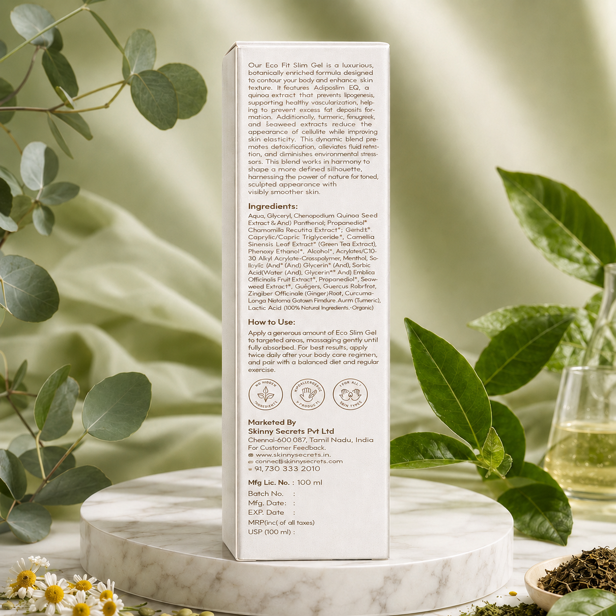 Eco-Fit Slimming Gel natural ingredients - Skin Garden