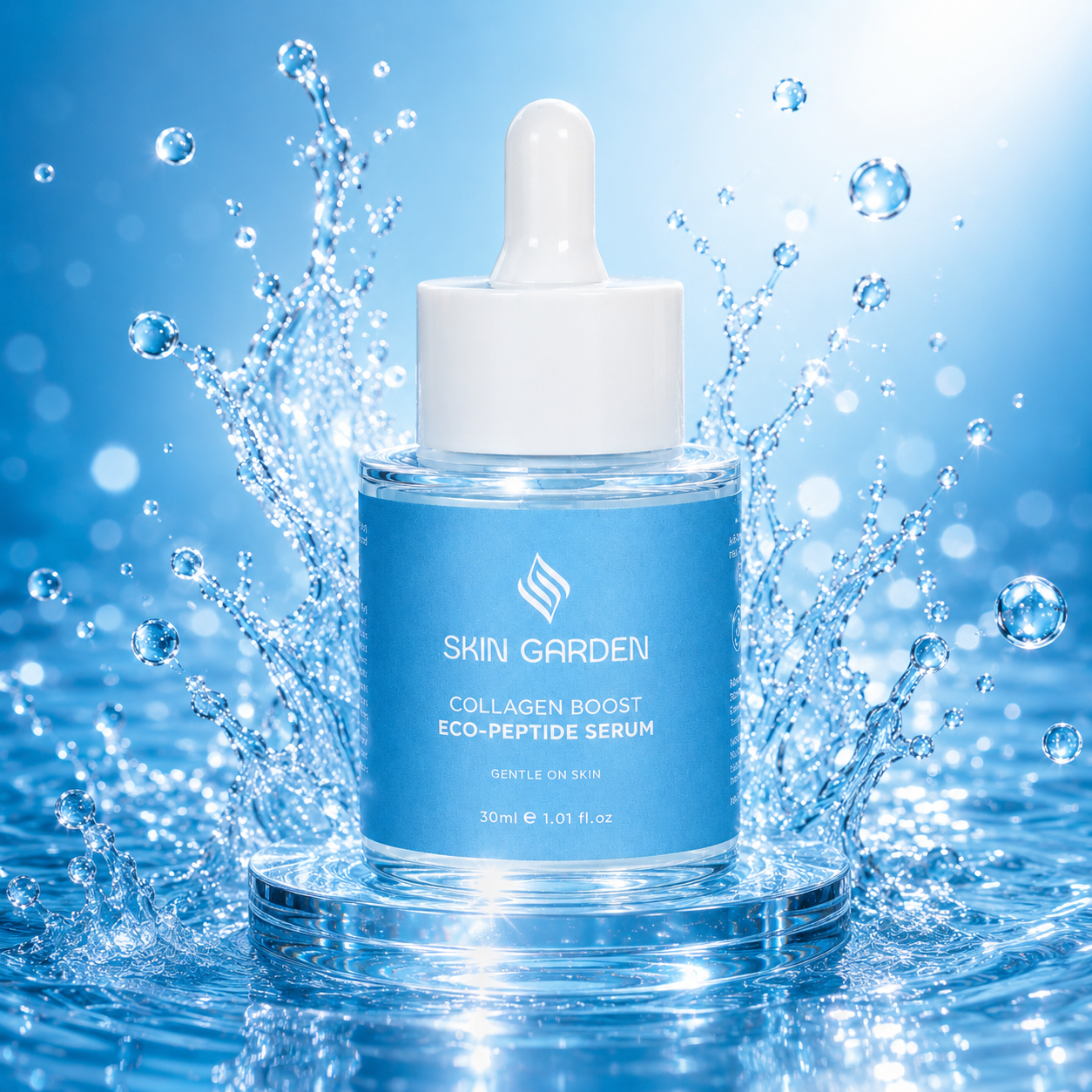 Collagen Boost Eco-Peptide firming serum bottle - Skin Garden